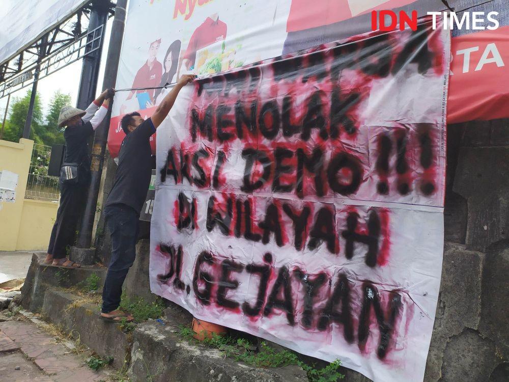 Penolakan Paguyuban Gejayan Ayem Tentrem. IDN Times/Siti Umaiyah