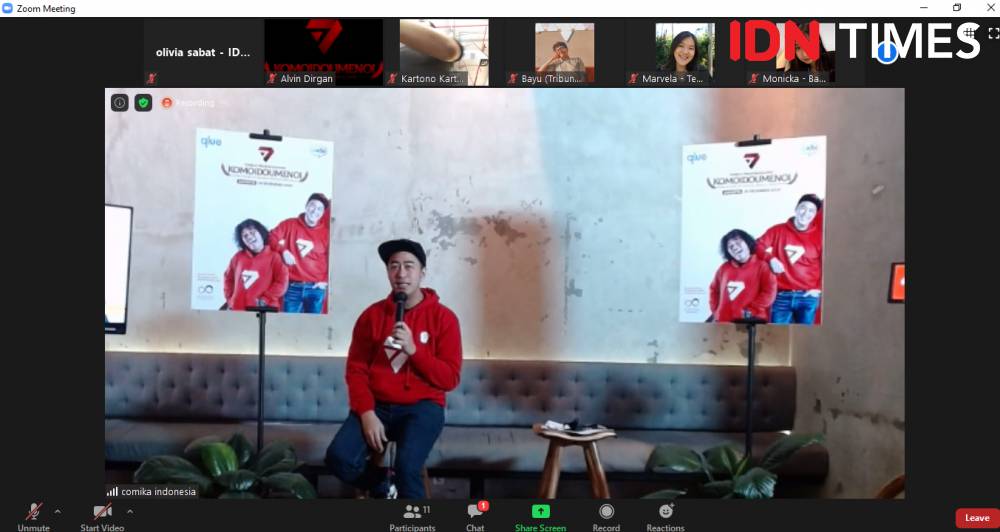 Pandji Pragiwaksono dalam Konferensi Pers Komoidoumenoi World Tour, Rabu (19/08/2020). IDN Times/Olivia Sabat