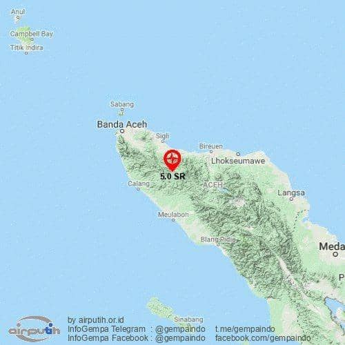 [BREAKING] Gempa 5.0 SR Guncang Banda Aceh, Tidak Berpotensi Tsunami