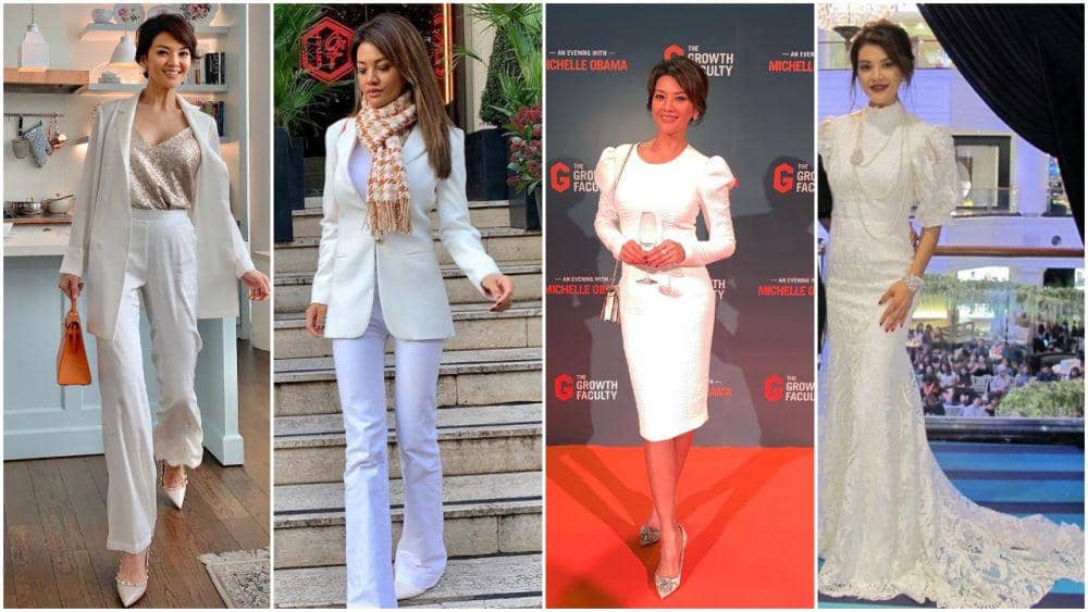 11 Inspirasi Busana Bernuansa Putih ala Chef Farah Quinn, Eksotis!