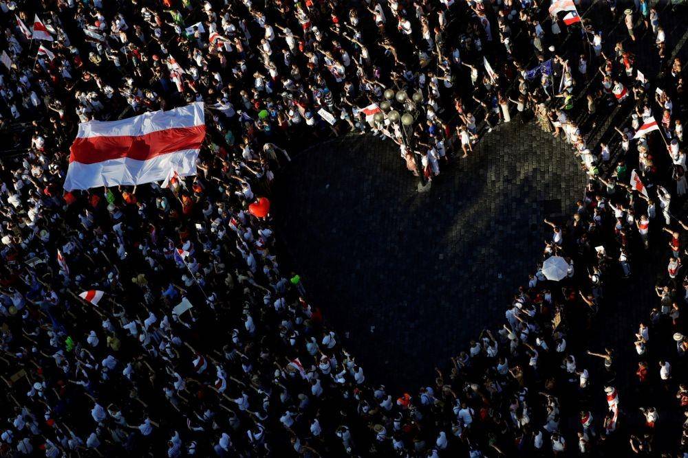 Protes di Belarus pada 16 Agustus 2020. ANTARA FOTO/REUTERS/David W Cerny
