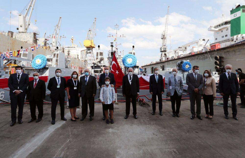 Acara pembukaan sistem angkatan laut baru Turki pada 24 Agustus 2020. Twitter.com/Communications.