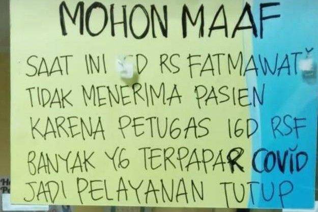 Pengumuman RS Fatmawati yang beredar di dunia maya (Dok. IDN Times/Istimewa)