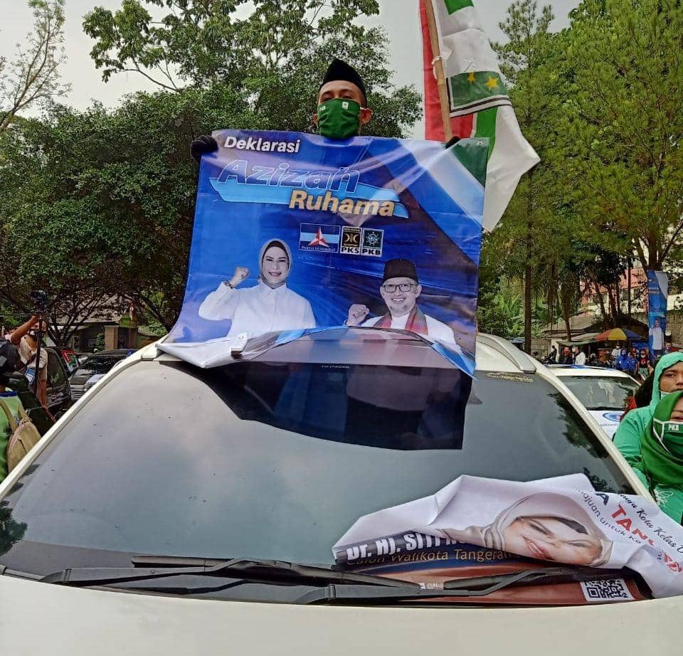 Maju Pilkada Tangsel, Azizah-Ruhama Deklarasi 'Drive-In'