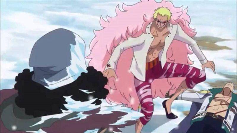 Kuzan berhadapan dengan Doflamingo. (Dok. Toei Animation/One Piece)