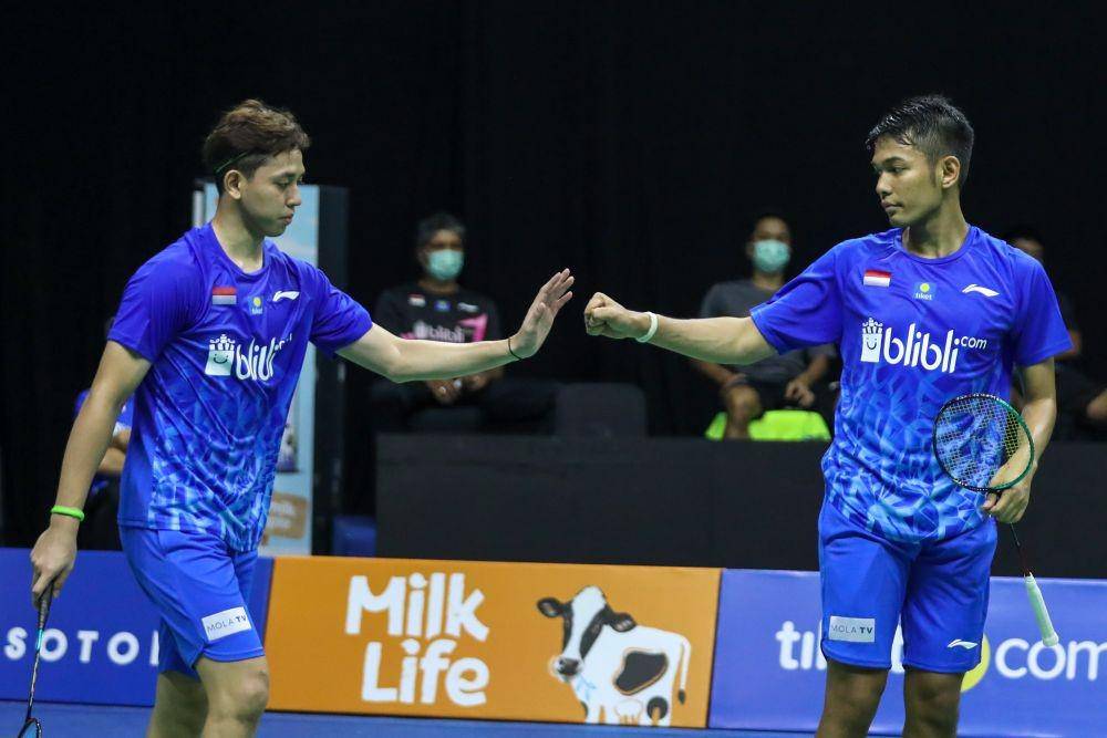 Fajar Alfian/Muhammad Rian Ardianto dalam simulasi Piala Thomas PBSI (Dok.IDN Times/PBSI)