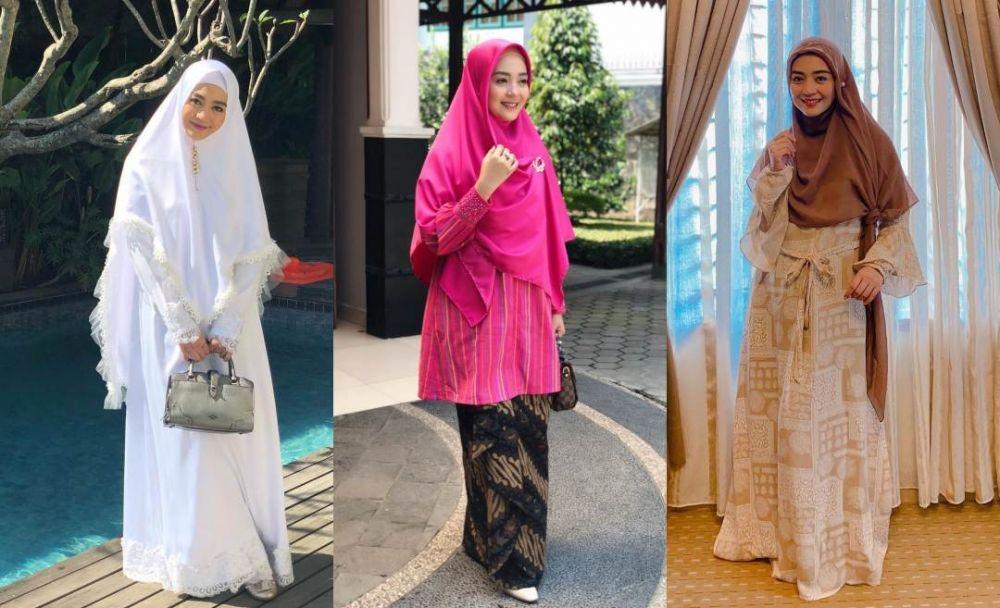 10 Inspirasi Gaya Hijab Syar'i Nuri Maulida yang Modis, Adem Banget!