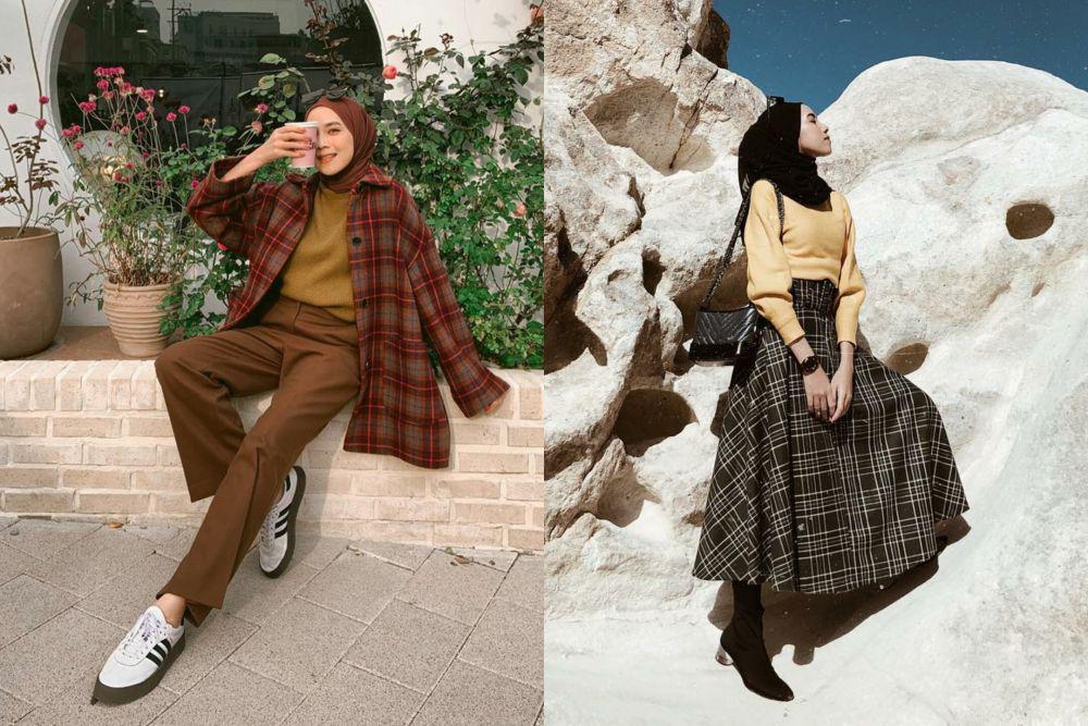 Fresh! 9 Inspirasi Mix and Match ala Amelia Elle dengan Plaid Outfit