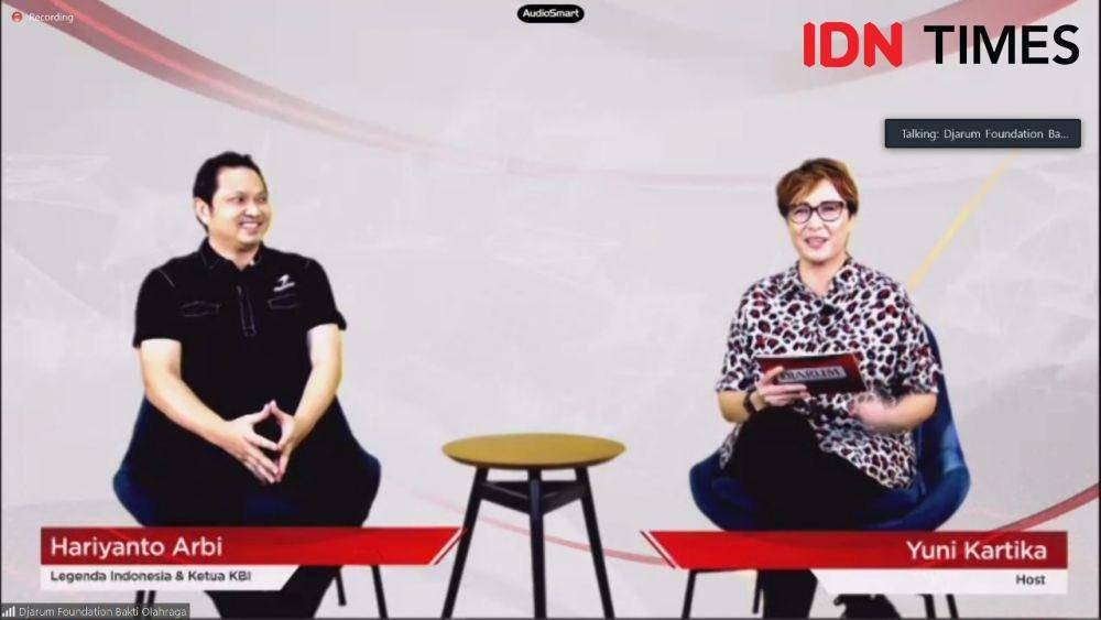 Legenda bulutangkis & Ketua Komunitas Bulutangkis Indonesia Hariyanto Arbi dalam Bincang Media “Peran Klub Dalam Pembinaan Bulutangkis Indonesia” dengan PB DJarum (IDN Times/Margith Juita Damanik)