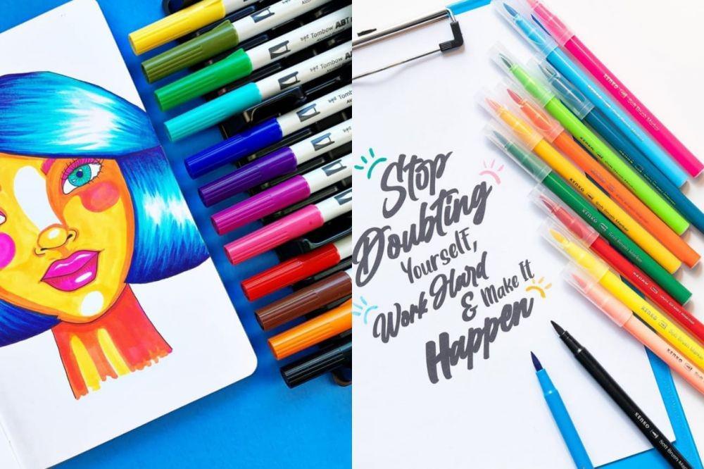 15 Rekomendasi Brush Pen dengan Harga di Bawah 50ribu, Warnanya Banyak