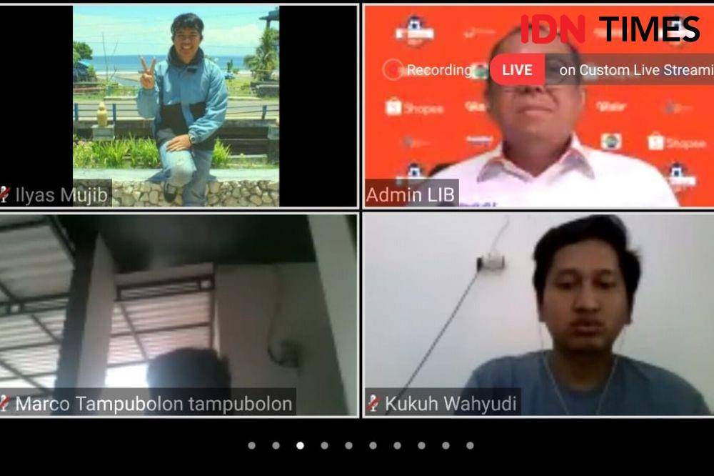 Tangkapan layar - Konferensi pers PT Liga Indonesia Baru (LIB) terkait persiapan Liga 1 (IDN Times/Ilyas Mujib)