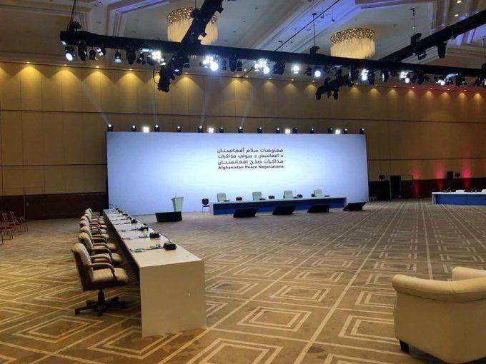Ruang pertemuan negosiasi damai Taliban dan Pemerintah Afghanistan (www.twitter.com/@S_Miakhel)