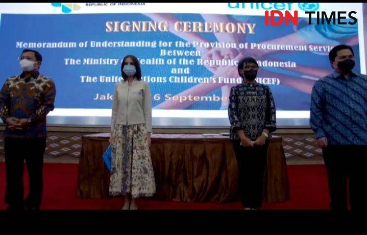 Kerjasama antara Kemenkes dan UNICEF/ Tangkapan layar zoom