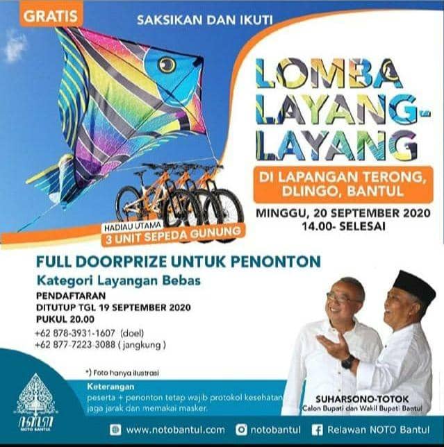 Timses NoTo Bakal Gelar Lomba Layang-Layang, Bawaslu Bantul Pasrah