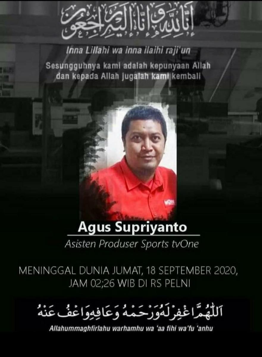 Innalillahi, Asisten Produser Sports tvOne Meninggal karena COVID-19