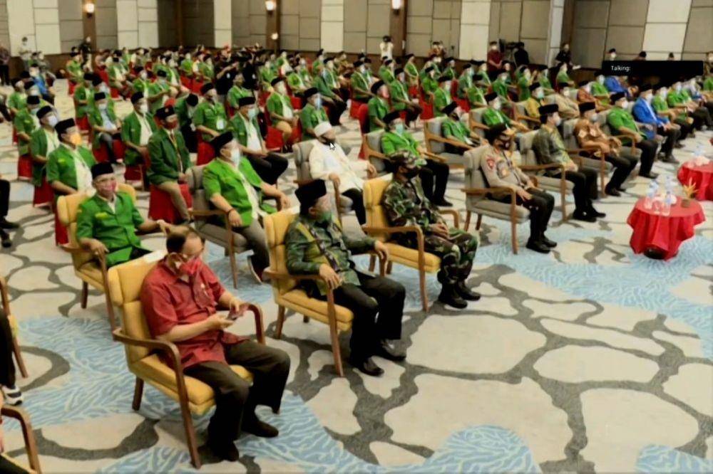 Peresmian Pembukaan Konferensi Besar XXIII Gerakan Pemuda Ansor Tahun 2020 pada Jumat (18/9/2020) (Youtube.com/Sekretariat Presiden)