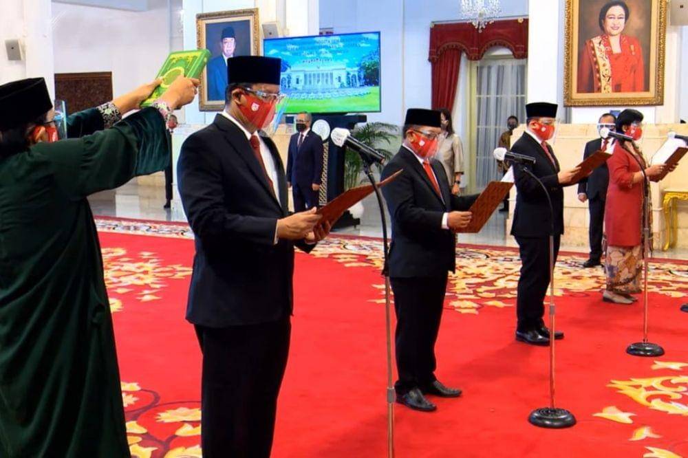 Pengucapan Sumpah Anggota Dewan Komisioner Lembaga Penjamin Simpanan pada Rabu (23/9/2020) (Youtube.com/Sekretariat Presiden)