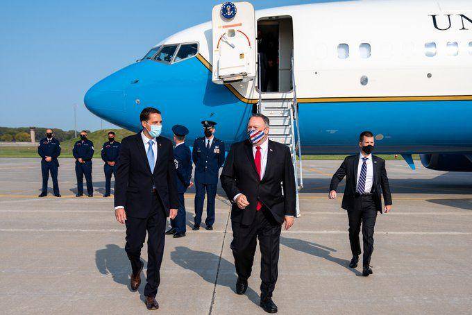 Sekretaris Negara AS, Mike Pompeo ketika kembali ke Washington D.C. twitter.com/SecPompeo