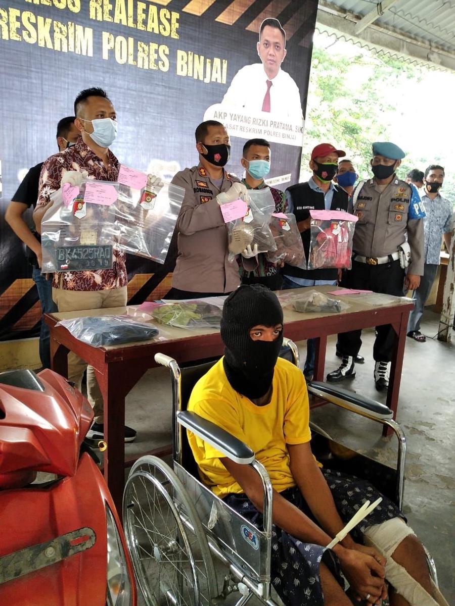 Polres Binjai saat menggelar Koprensi Pers, terkat penangkapan dan pembunuhan begal sadis (IDN Times/ Bambang Suhandoko)