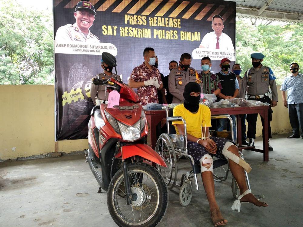 Polres Binjai saat menggelar Koprensi Pers, terkat penangkapan dan pembunuhan begal sadis (IDN Times/ Bambang Suhandoko)