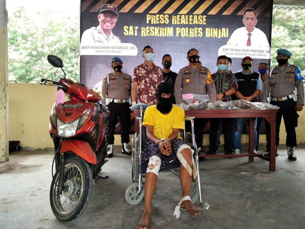 Polres Binjai saat menggelar Koprensi Pers, terkat penangkapan dan pembunuhan begal sadis (IDN Times/ Bambang Suhandoko)