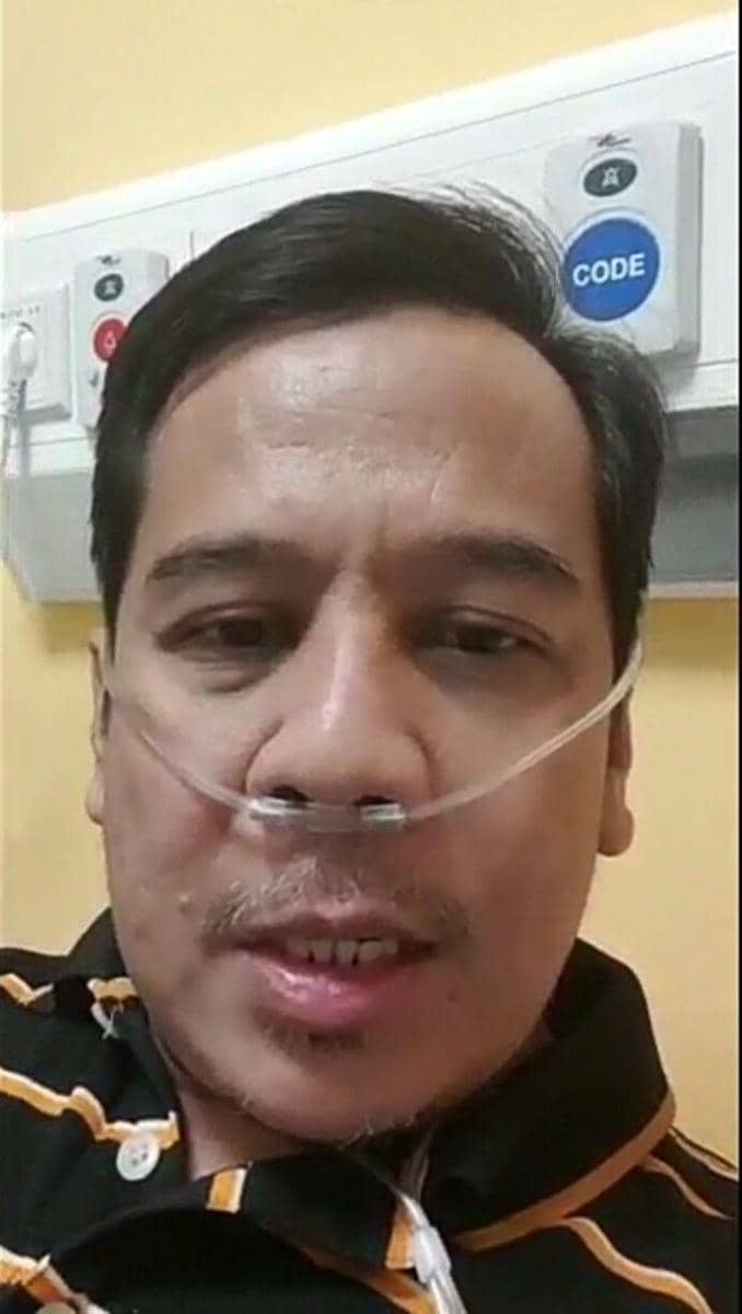 Muhammad Zulhan Fauzi memakai alat bantu pernapasan pada video yang beredar ke publik.Foto: tangkapan layar