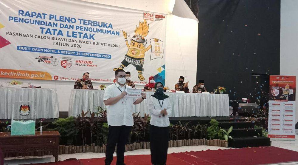 KPU Kabupaten Kediri gelar pengundian tata letak bagi calon tunggal, IDN Times/ istimewa