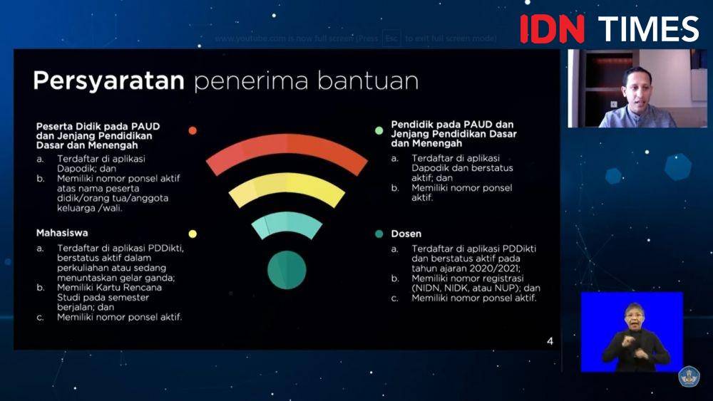 Tangkap Layar - Persyaratan Penerima Bantuan Kuota Data Internet Tahun 2020 (IDN Times/Margith Juita Damanik)
