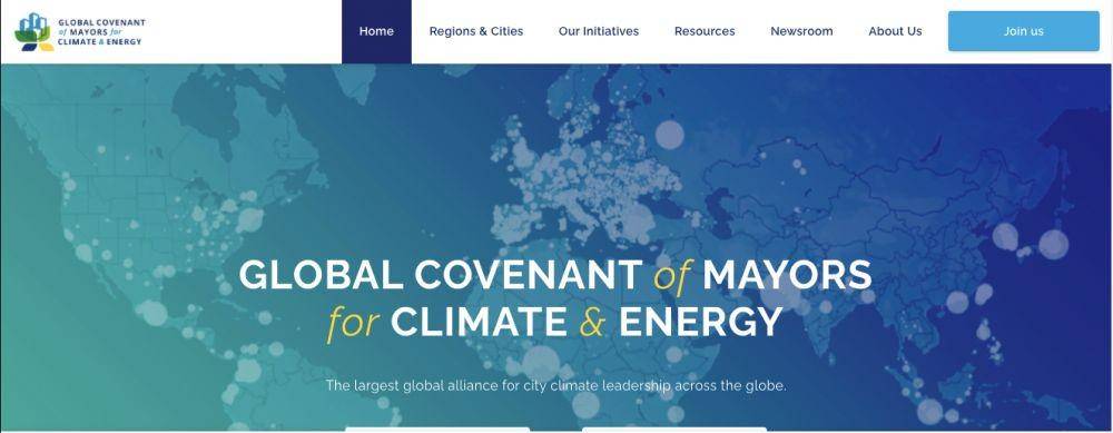 Situs Global Covenant of Mayor for Climate & Energy (Tangkap layar dari situs)