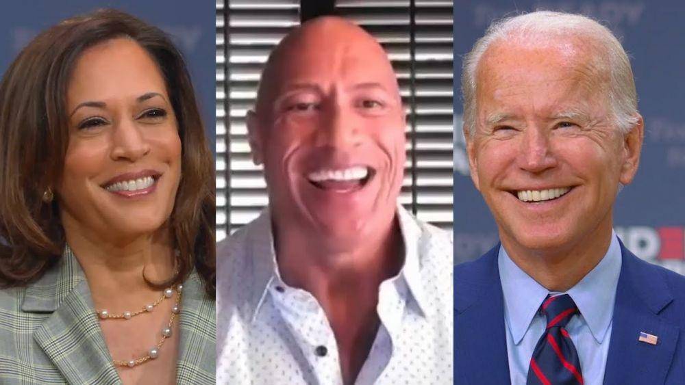 (Kamala Harris-Dawney "The Rock" Johnson-Joe Biden)/ Twitter @TheRock