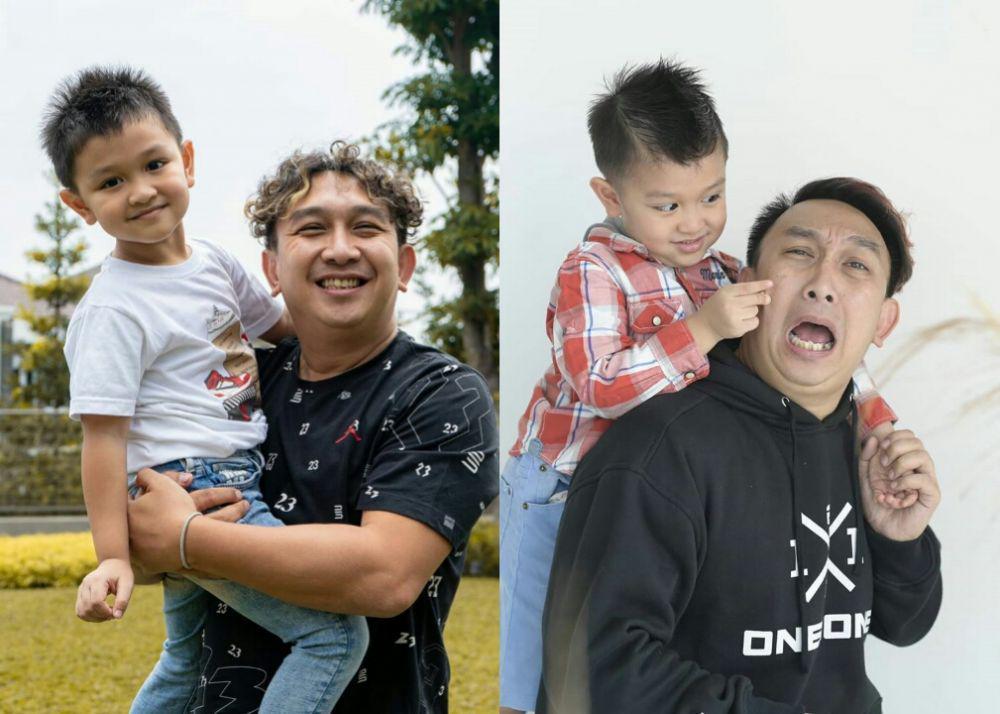 Ayah Siaga, 9 Potret Bahagia Augie Fantinus Momong Dua Anak