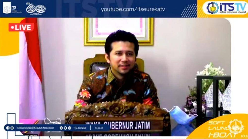 Wakil Gubernur Jatim, Emil Dardak saat peluncuran kapal tanpa awak Institut Teknologi Sepuluh Nopember, Selasa (29/9/2020). Dokumentasi ITS