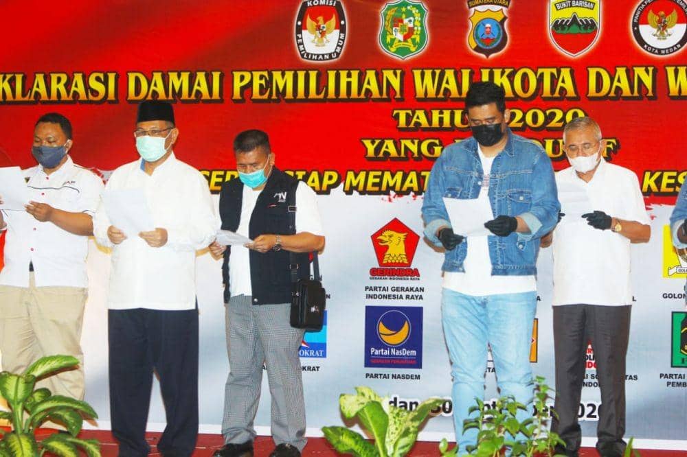 Deklarasi Damai Pilkada Medan 2020. (Istimewa)