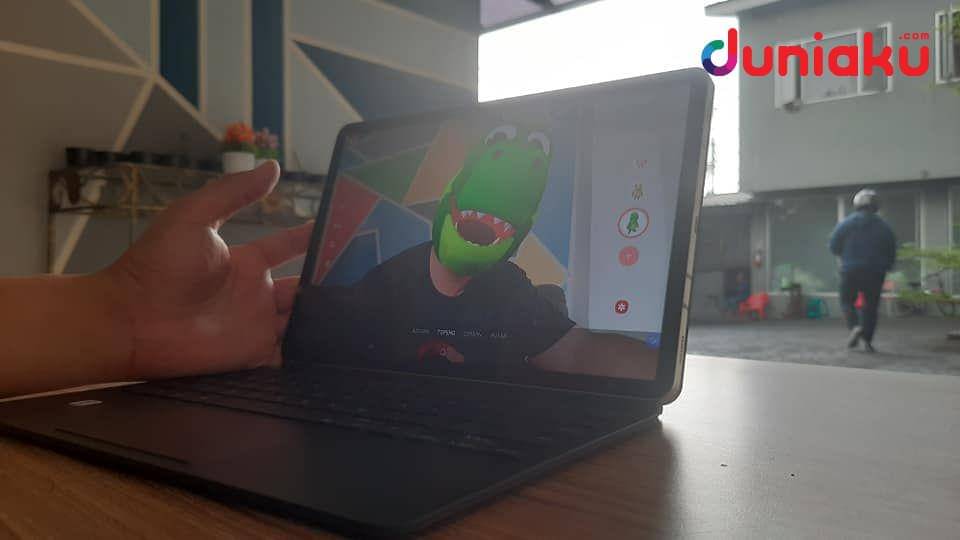 Dukungan AR pada kamera selfie Samsung Galaxy Tab S7. duniaku.com/Adhitya Daniel