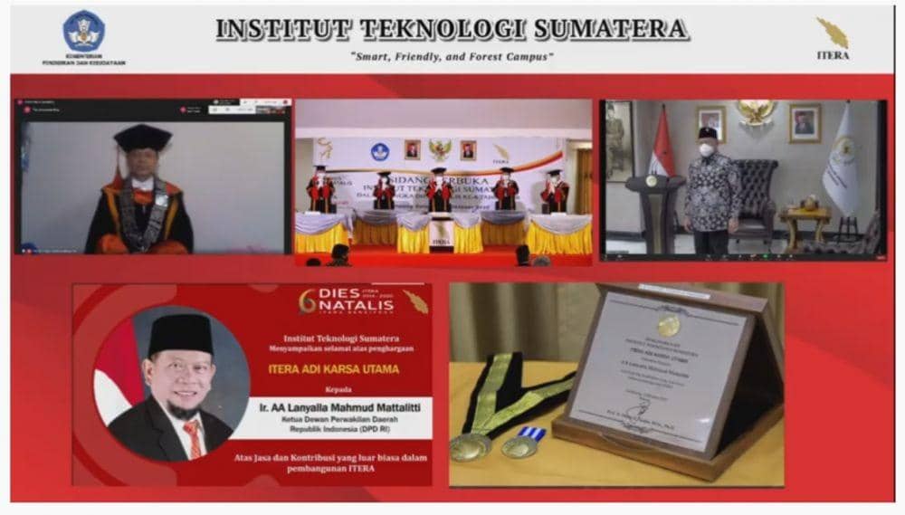 Institut Teknologi Sumatera (Itera) memperingati Dies Natalis ke-6 digelar dalam jaringan (daring), Selasa (6/10/2020). (IDN Times/Istimewa).