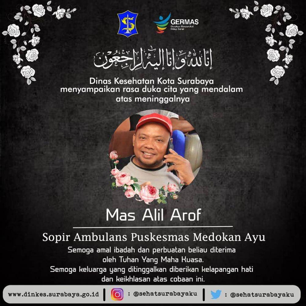 Sopir ambulans Puskesmas Medokan Ayu Surabaya meninggal positif COVID-19. Dokumentasi Istimewa