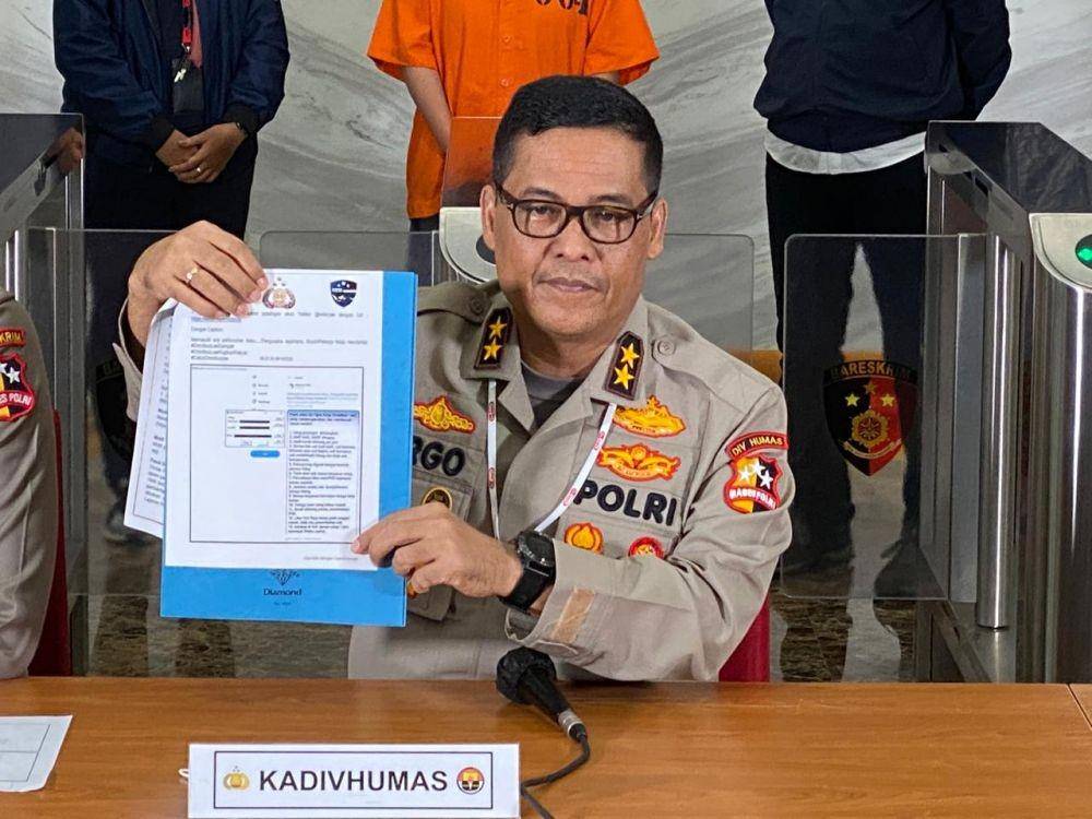 Pelaku terduga penyebar Hoaks soal Omnibus Law ditangkap Polri (Dok. Humas Polri)