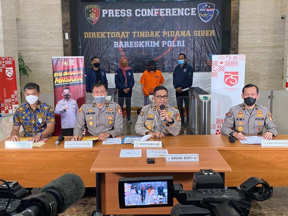 Pelaku terduga penyebar Hoaks soal Omnibus Law ditangkap Polri (Dok. Humas Polri)