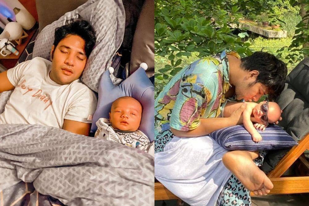 10 Potret Kompak Ammar Zoni dan Baby Air, Like Father Like Son!