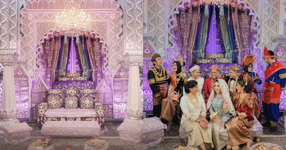 Dekorasi Acara Adat Malam Bainai Nikita Willy, Megah dengan Corak Ungu