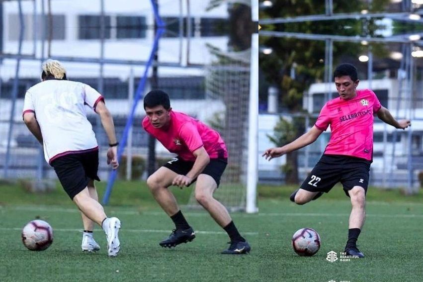Sampai Jatuh Bangun, 9 Potret Seru Eza Yayang saat Bermain Sepak Bola