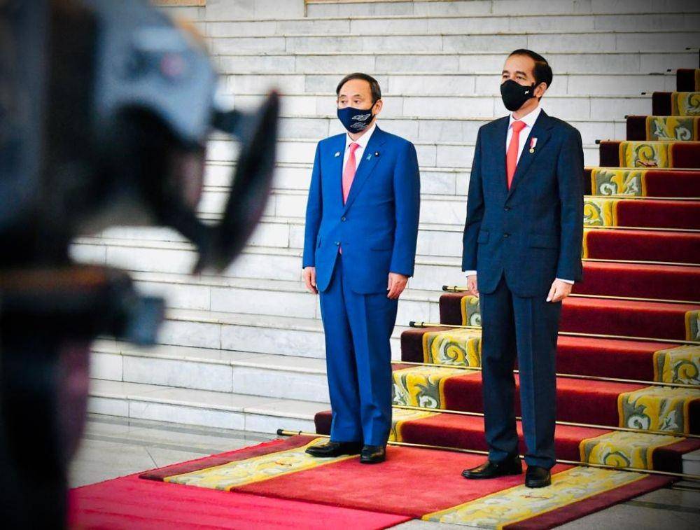 Jokowi bertemu PM Jepang Yoshihide Suga bersama istri di Istana Bogor pada Selasa (20/10/2020) (Dok. Biro Pers Kepresidenan))