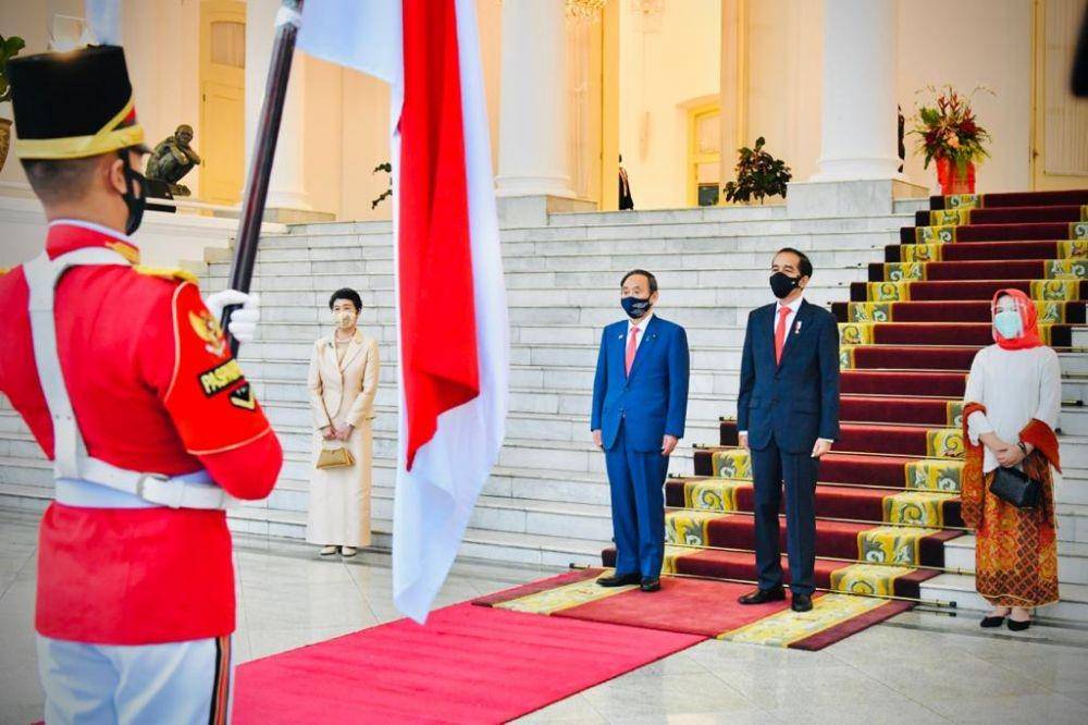 Jokowi bertemu PM Jepang Yoshihide Suga bersama istri di Istana Bogor pada Selasa (20/10/2020) (Dok. Biro Pers Kepresidenan))