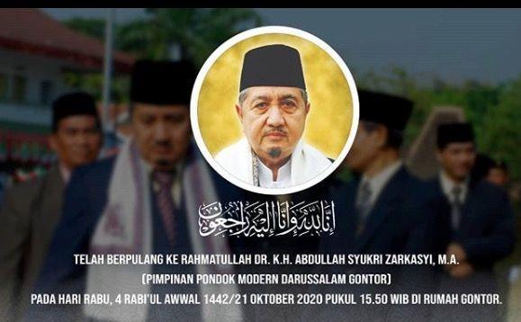 Pengasuh Ponpes Gontor K.H Abdullah Syukri Zarkasyi Meninggal Dunia