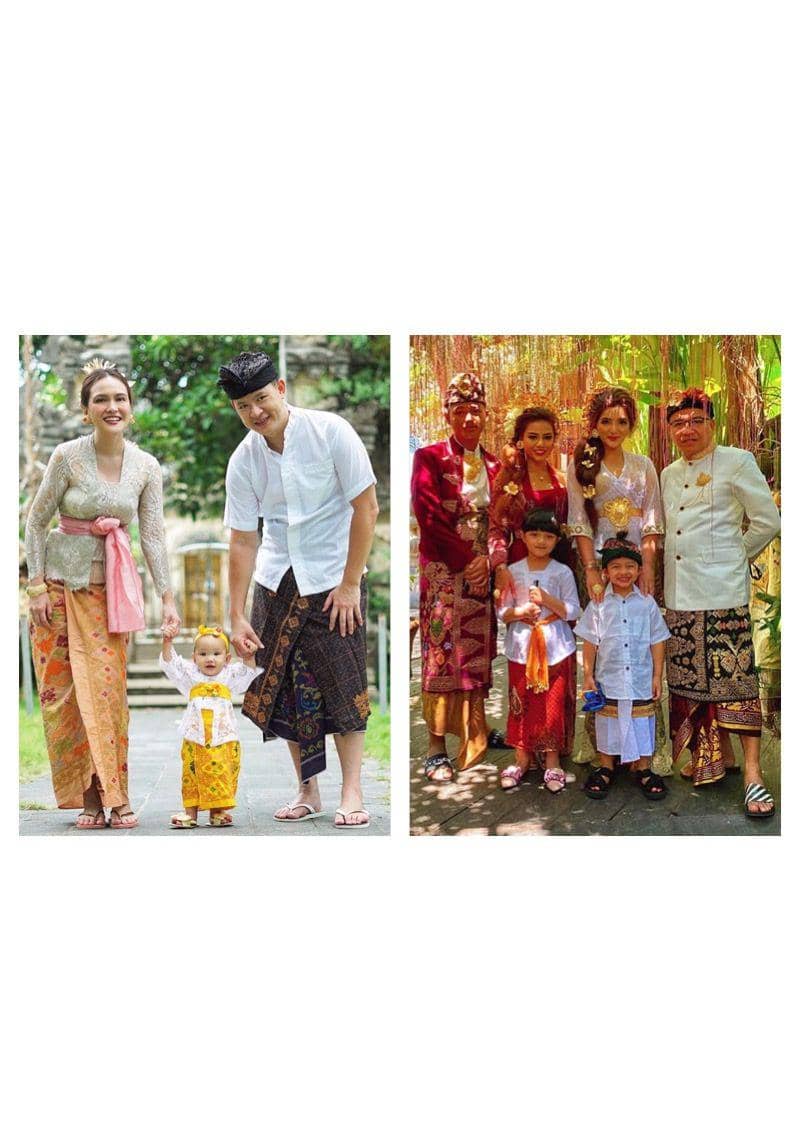 10 Adu Gaya Keluarga Seleb dalam Balutan Busana Adat Bali, Stunning!