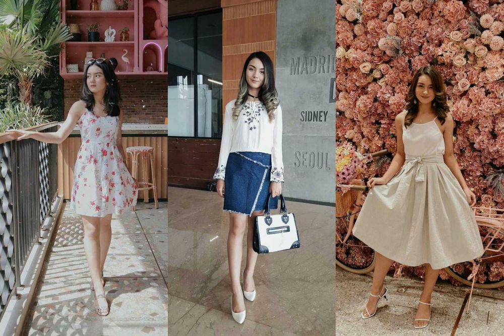 10 Inspirasi Padu Padan Outfit Putih ala Ersya Aurelia