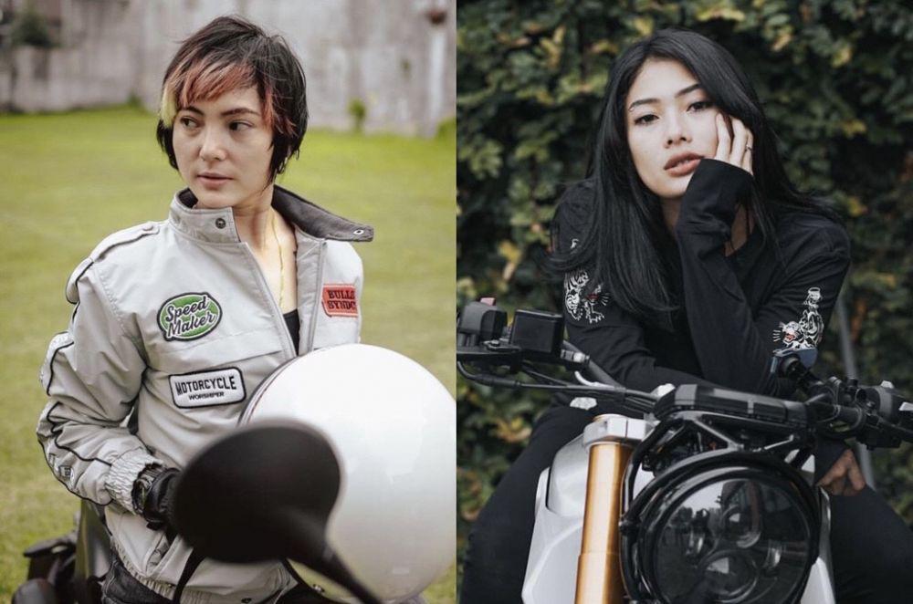 Sama-sama Hobi Motor Gede, 10 Adu Pesona Poppy Sovia dan Nabila Putri
