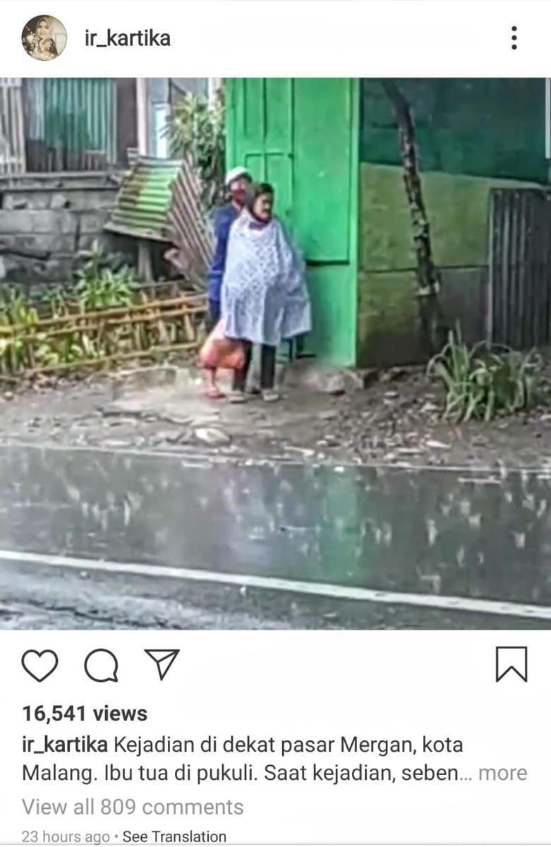 Polisi Selidiki Video Viral Dugaan Pemukulan Ibu Tua di Malang