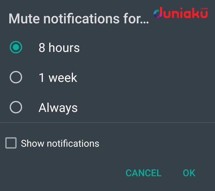 Update mute WhatsApp. duniaku.com/Adhitya Daniel