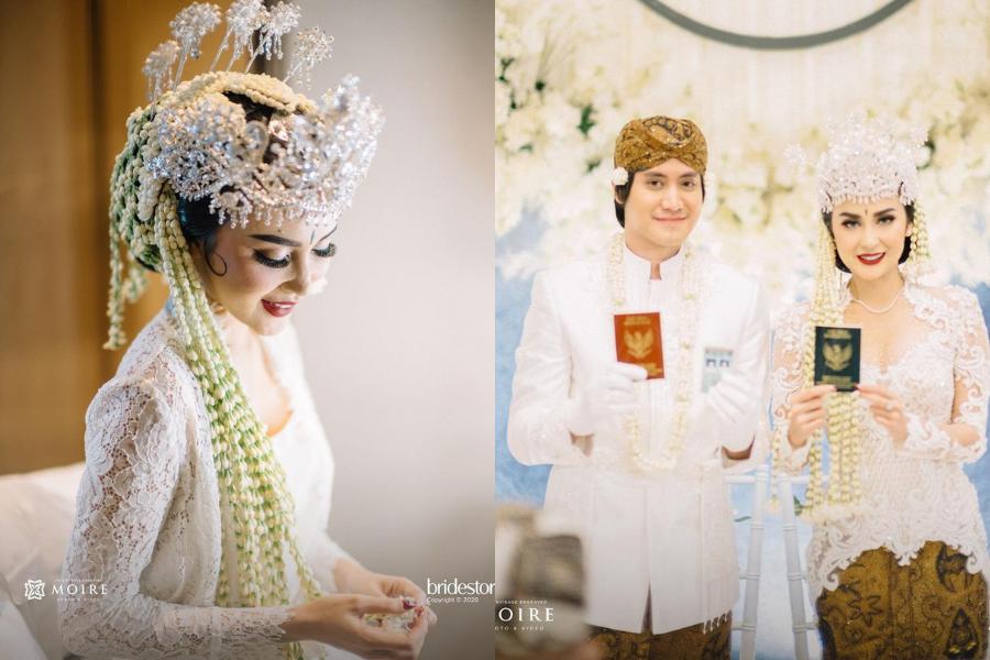 Sah! Inspirasi Kebaya dan Makeup Akad Nikah Sunda Kevin Aprilio-Vicy